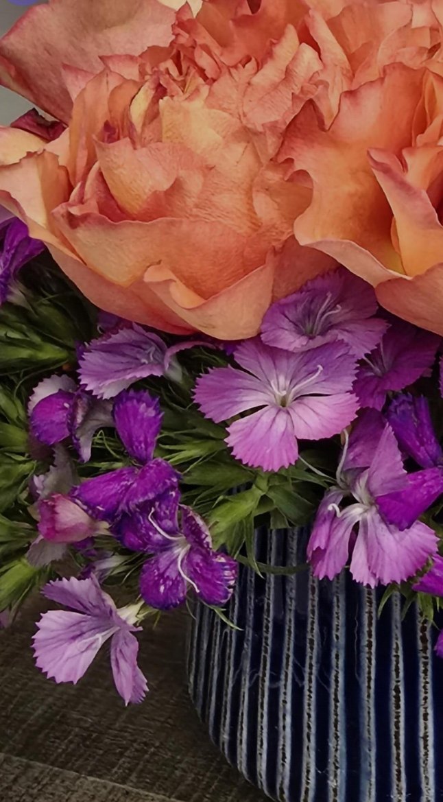 Arranging flowers